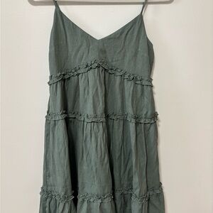 Trixxi Green Ruffled Midi Dress